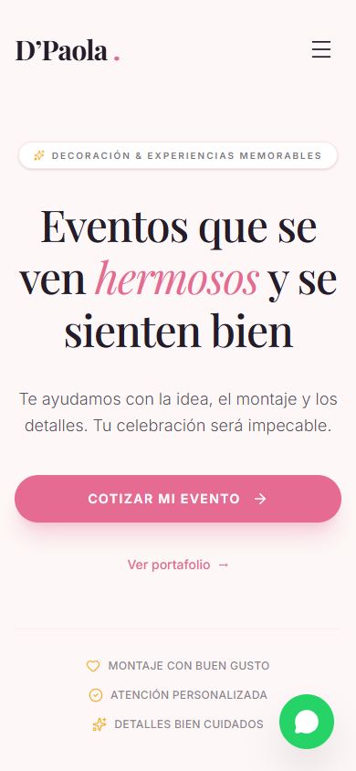D'Paola Eventos y Decoraciones — mobile